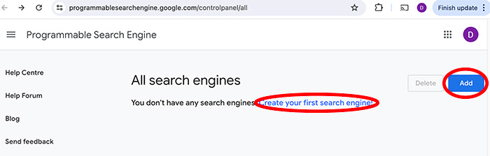 Google Programmable Search Engine