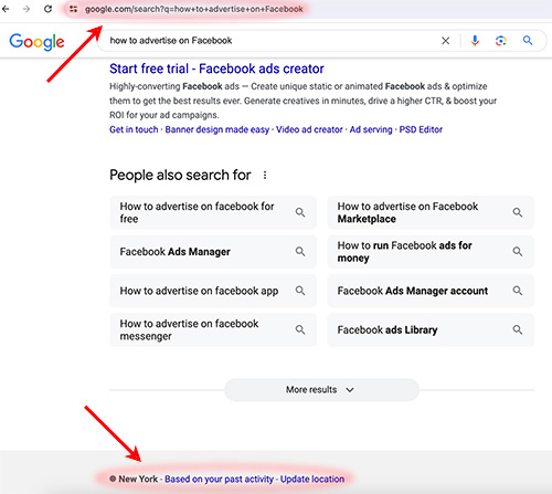 Google USA search results