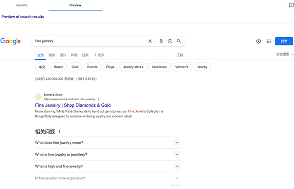 Google ads preview search results