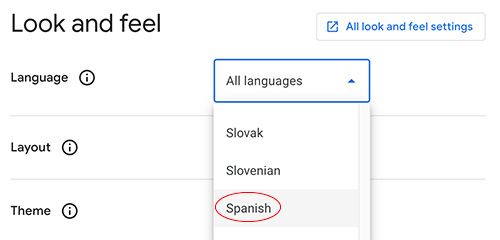 choose a language for your google programmable search engine